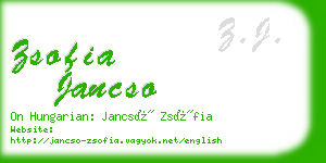zsofia jancso business card